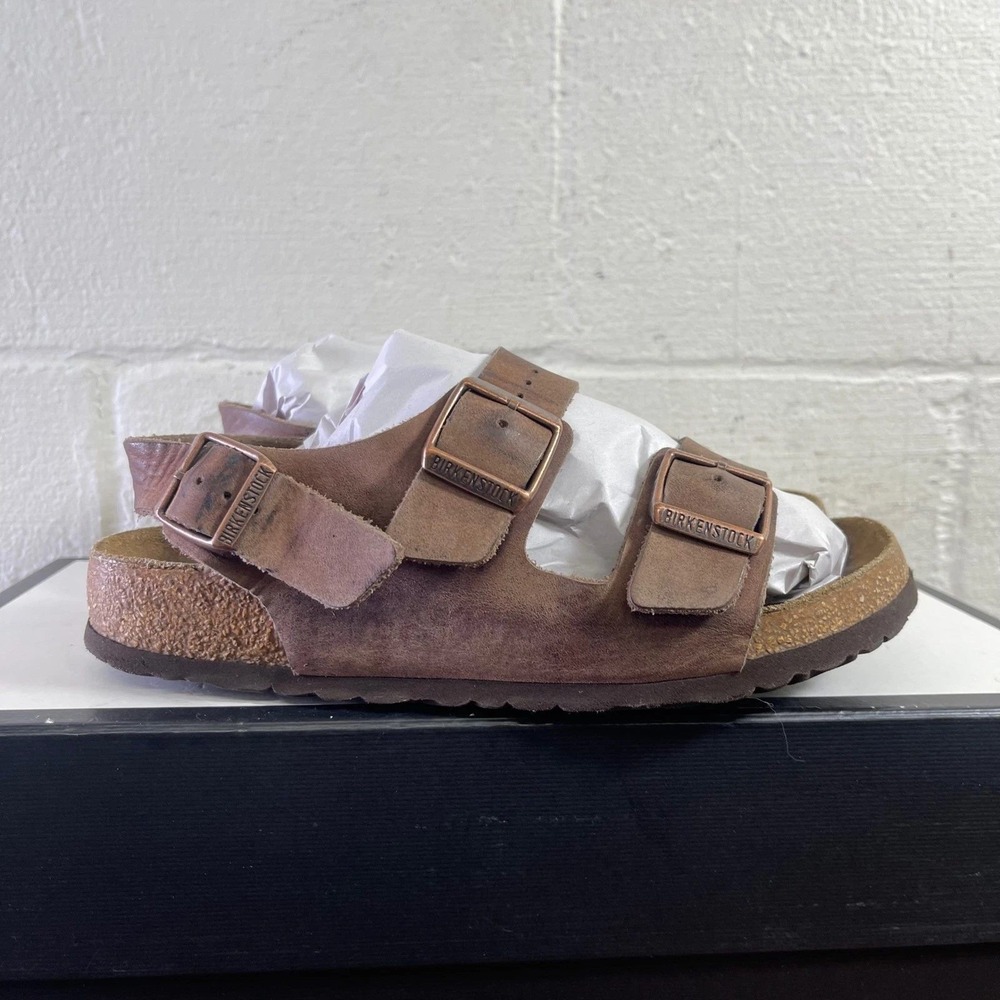 Birkenstock Milano‎ Brown Leather Sandals Buckle Strap Women's 36 EU/5 US Wide